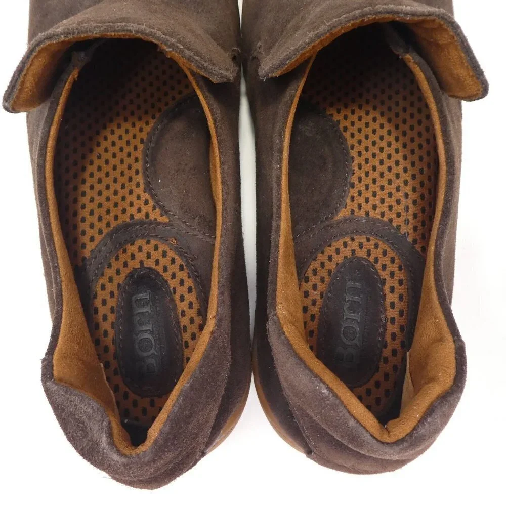 Born Galen‎ Loafers Shoes Mens 8 Brown Suede Slip On Comfort